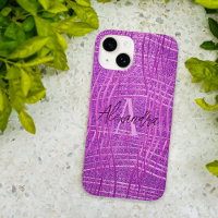 Magenta Pink Metallic Glitter Modern Glam Luxury