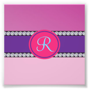 Magenta Pink Monogram Photo Print