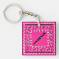 Magenta Pink Paisley Bandanna Personalised