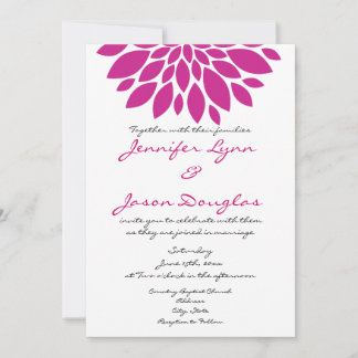 Magenta Pink Purple Flower Wedding Invitations