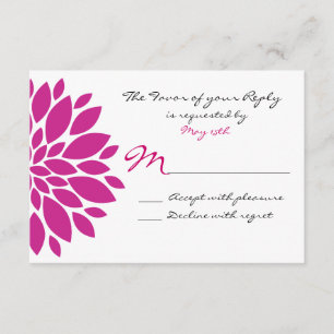 Magenta Pink Purple Flower Wedding RSVP Reply Card