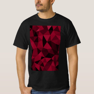 Magenta pink red dark black geometric mesh pattern T-Shirt