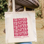 Magenta Pink Retro Boho Personalised Bachelorette Tote Bag<br><div class="desc">This personalised magenta pink boho tote bag is perfect for the bride-to-be or any bridesmaids! It's a great way to show your support and let them know you're there for them during their special day. The tote bag is made of sturdy material and features a fun retro boho design. Add...</div>