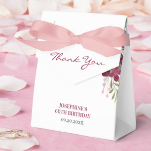 Magenta Pink Rose Floral Botanical Birthday Favour Box