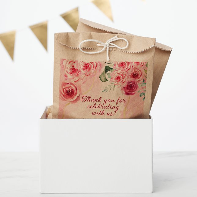 Magenta pink rose Kraft brown favour bags (Creator Uploaded)