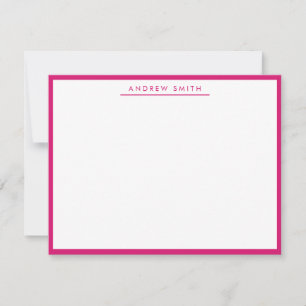 Magenta Pink Simple Line Modern Classic Minimalist Card
