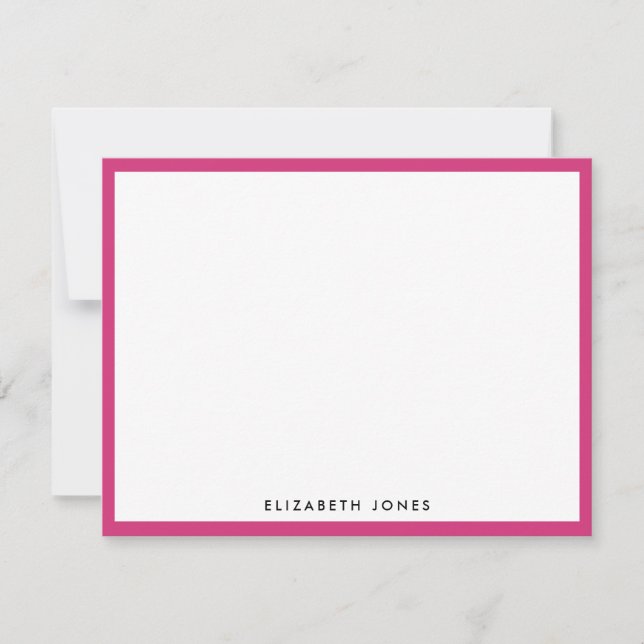 Magenta Pink Simple Modern Chic Classic Minimalist Card (Front)