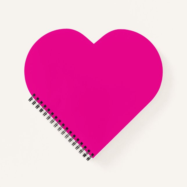 Magenta Pink Solid Heart-Shaped Notebook (Front)