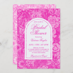 Magenta Pink Victorian Bridal Shower Invitation