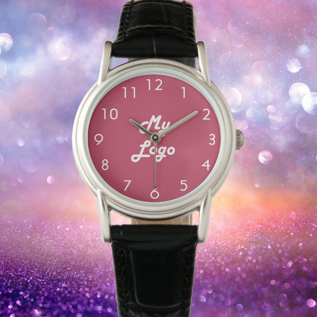 Magenta pink white business logo watch (Creator Uploaded)