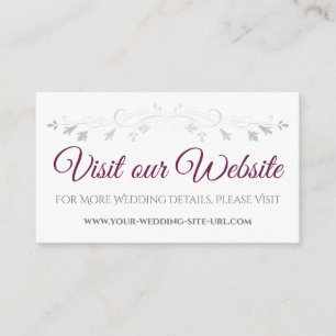 Magenta Plum Elegant Wedding Visit Our Website Enclosure Card