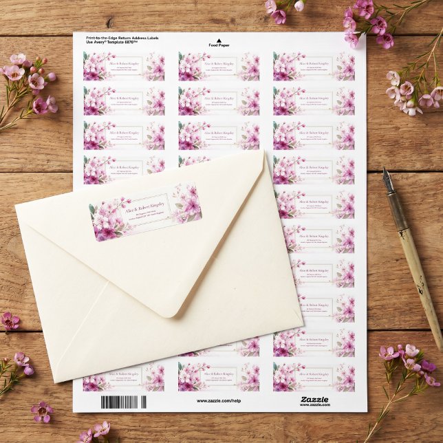 Magenta Plum Flower Watercolor Gold Double Frame (Creator Uploaded)