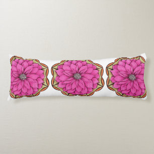MAGENTA POINSETTIA Design Body Cushion