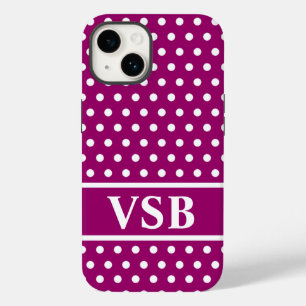 Magenta Polka Dots Case-Mate iPhone 14 Case