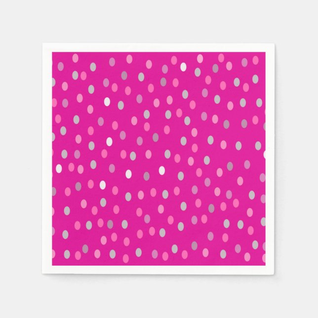 Magenta Polka Dots  Napkin (Front)