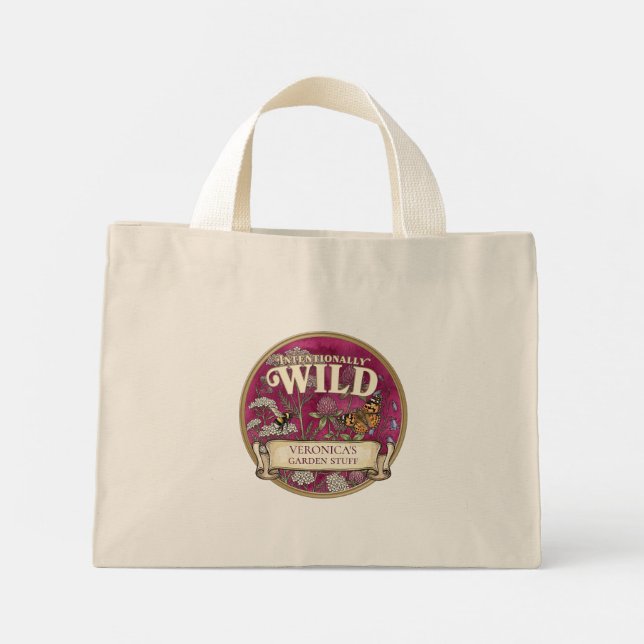 Magenta Pollinator Wild Garden Custom Tote Bag (Back)