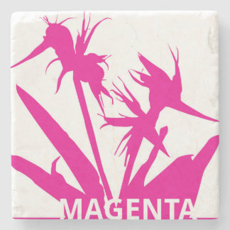 MAGENTA - Posavases with Flower of Paradise in fuc Stone Coaster