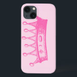 Magenta Princess Crown on Pink Background iPhone 13 Case<br><div class="desc">No game of dress-up is complete without a crown! Help your child remember just how much of a princess she is with this magenta crown print from Vision Studio. Get yours today!</div>