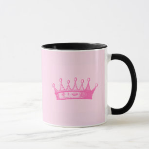 Magenta Princess Crown on Pink Background Mug