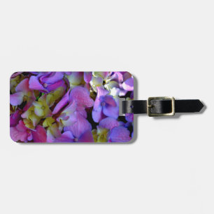 Magenta Purple blue yellow Hydrangeas flowers Luggage Tag
