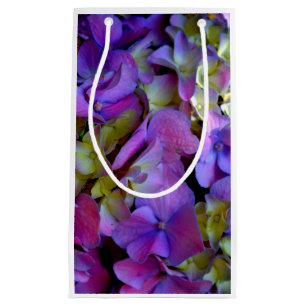 Magenta Purple blue yellow Hydrangeas flowers Small Gift Bag
