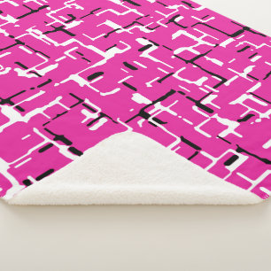 Magenta Purple Pink Black White Sherpa Blanket