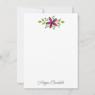 Magenta Purple Watercolor Floral Swag Card