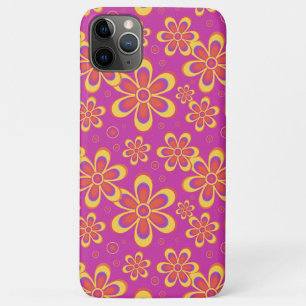 Magenta Purple Yellow Groovy Flower Pattern Case-Mate iPhone Case