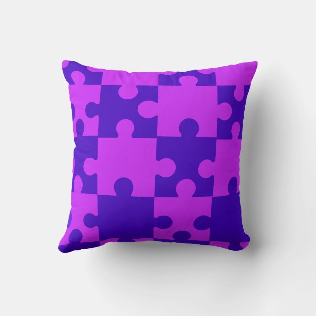 Magenta puzzle cushion (Back)