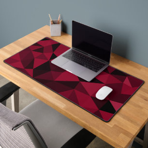 Magenta red geometric mesh pattern desk mat
