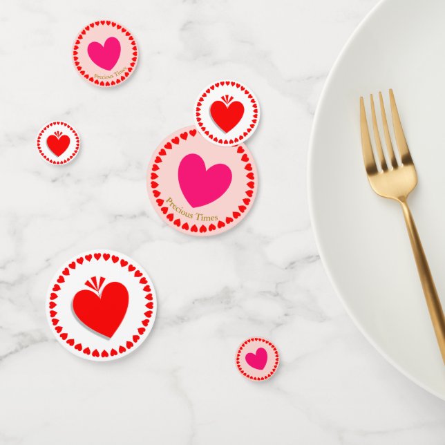Magenta Red Heart Confetti (Group)