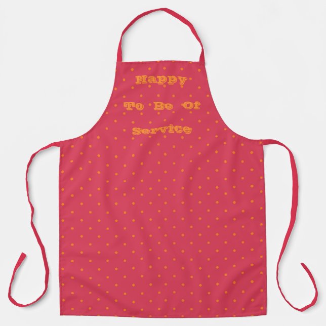 Magenta Red Pink With Goldfish Orange Spots Apron (Front)