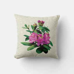 Magenta Rhododendrons With Buds Cushion