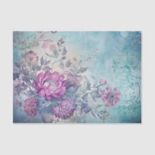 Magenta Rose Colourful Floral Background Decoupage Tissue Paper