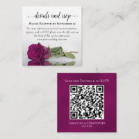 Magenta Rose Posh Wedding Details & RSVP QR Code