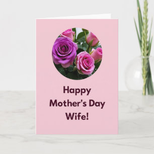 Magenta Roses Mothers Day Card