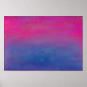 Magenta Sky Abstract Landscape Poster