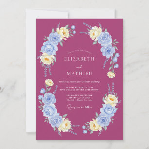 Magenta Splendid Botanical Wedding Invitation