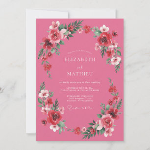 Magenta Splendid Summer Wedding Invitation