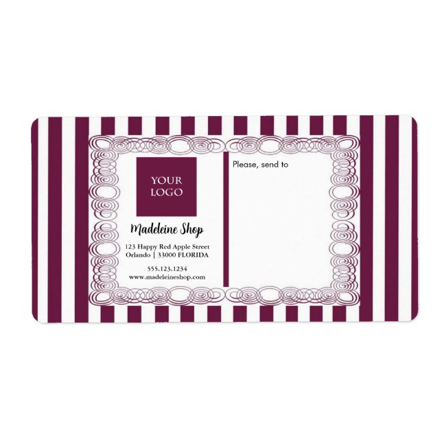 Magenta Stripes & Curly Frame & Logo (Front)