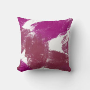 magenta stripes Throw Pillow