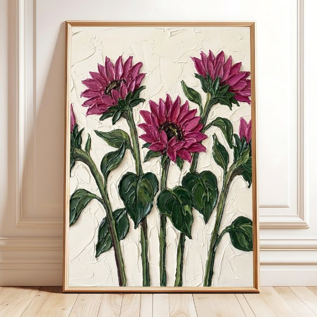 Magenta Sunflower Abstract Art Canvas Print (Creator Uploaded)