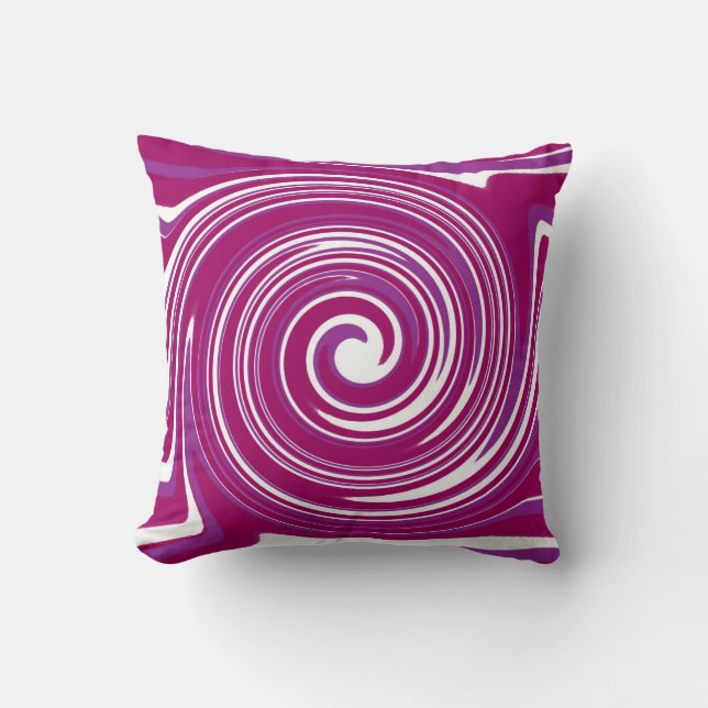 Magenta swirl pattern cushion (Front)