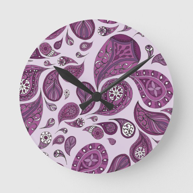Magenta Teardrops Clock (Front)