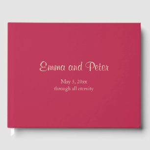 Magenta "Through All Eternity" Minimalist Wedding Guest Book