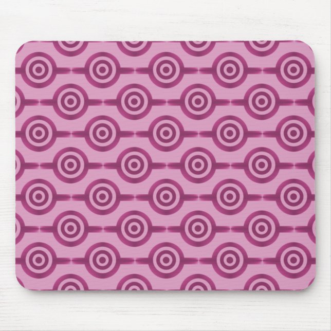 Magenta Trendy Circles Mousepad (Front)