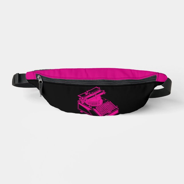 Magenta Type Writing Machine Magenta Bum Bags (Front)