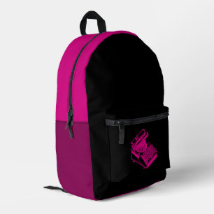 Magenta Type Writing Machine Magenta Printed Backpack