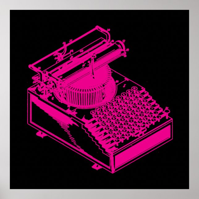 Magenta Type Writing Machine Poster (Front)