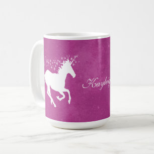 Magenta Unicorn Personalised Coffee Mug